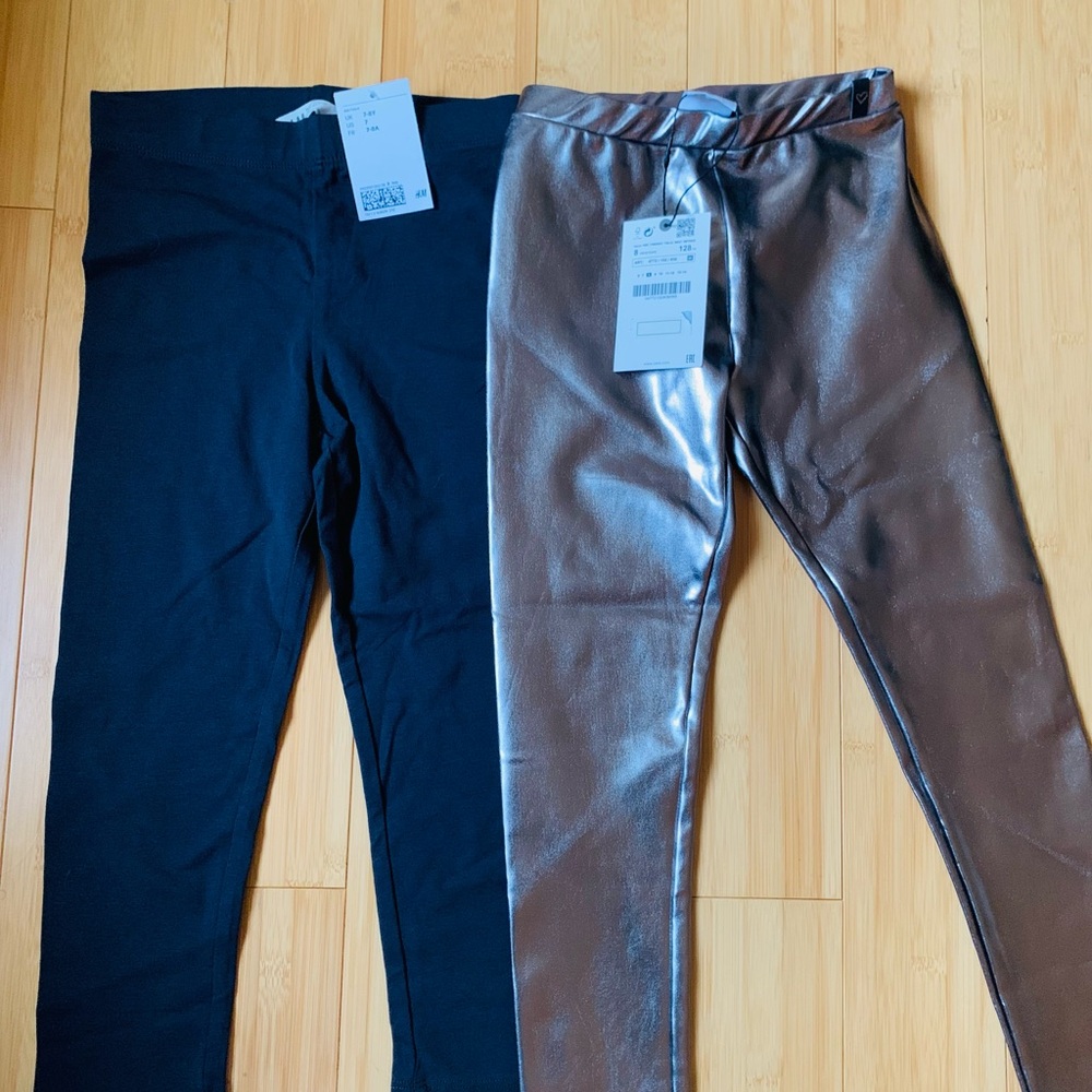 2 pairs of leggings; Zara & H & M; NWT